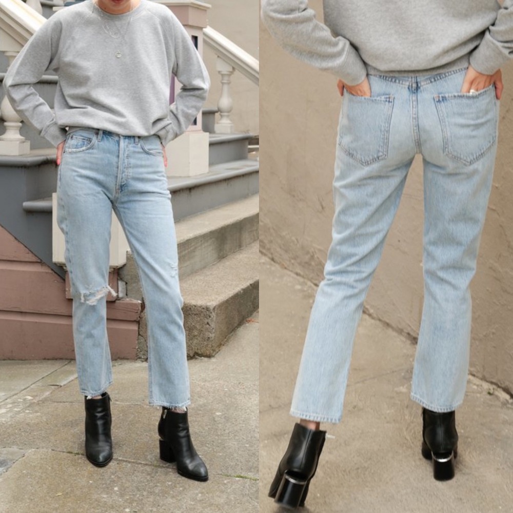Agolde Riley High Rise Straight Crop Jean